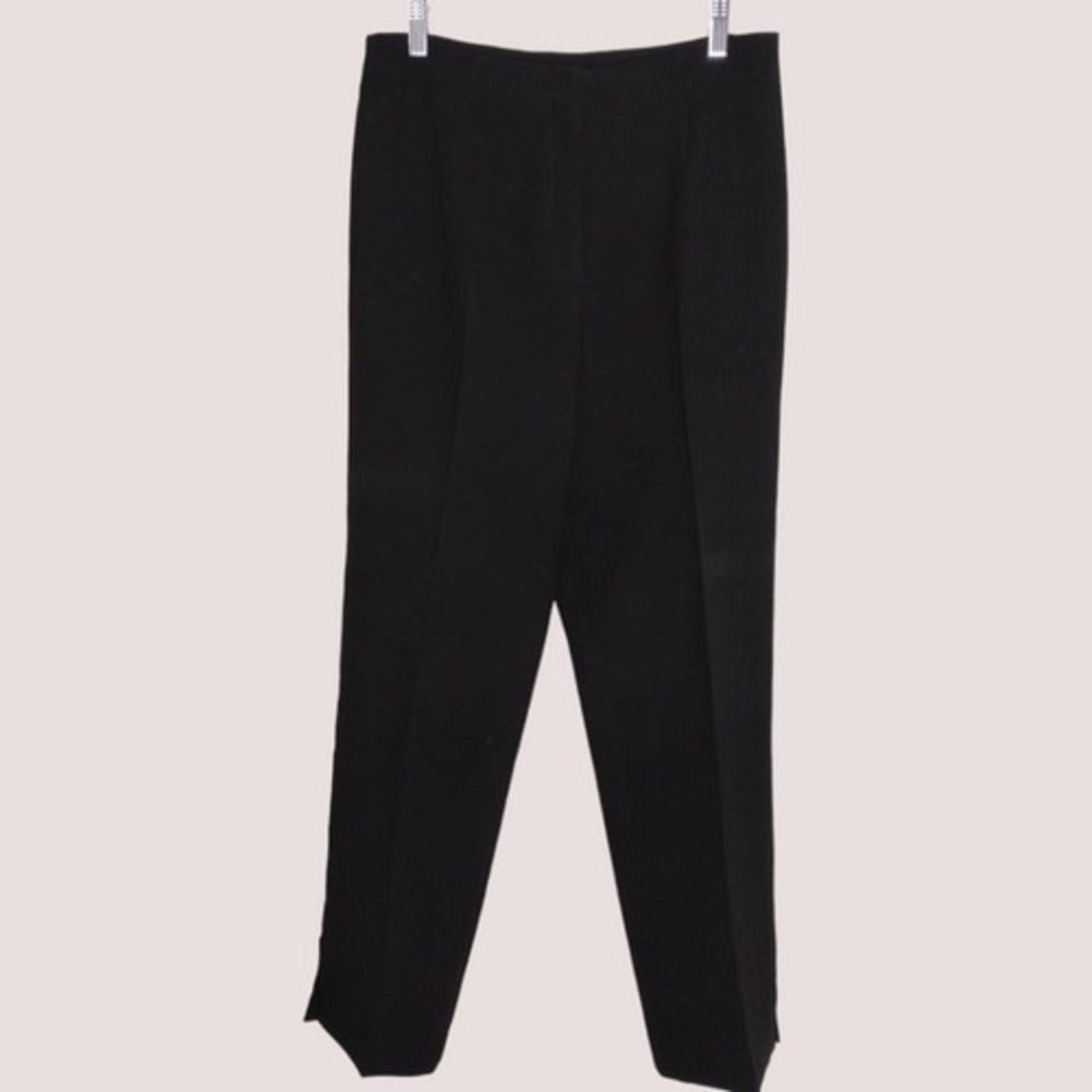 Vintage Emma James Liz Claiborne Black Straight Leg Crepe Dress Pants Size 8